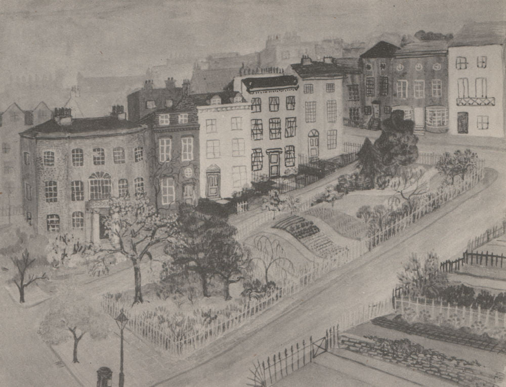 HOLLAND PARK. Campden Hill Square, by Ursual Earle 1947 old vintage print